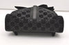 Authentic GUCCI Jackie Backpack Purse GG Suede Leather 0030236 Black 7492J