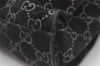 Authentic GUCCI Jackie Backpack Purse GG Suede Leather 0030236 Black 7492J