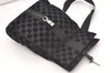 Authentic GUCCI Jackie Backpack Purse GG Suede Leather 0030236 Black 7492J