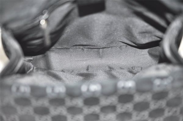 Authentic GUCCI Jackie Backpack Purse GG Suede Leather 0030236 Black 7492J