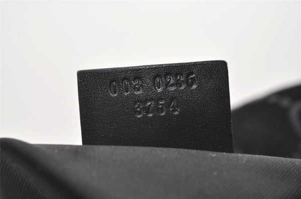 Authentic GUCCI Jackie Backpack Purse GG Suede Leather 0030236 Black 7492J