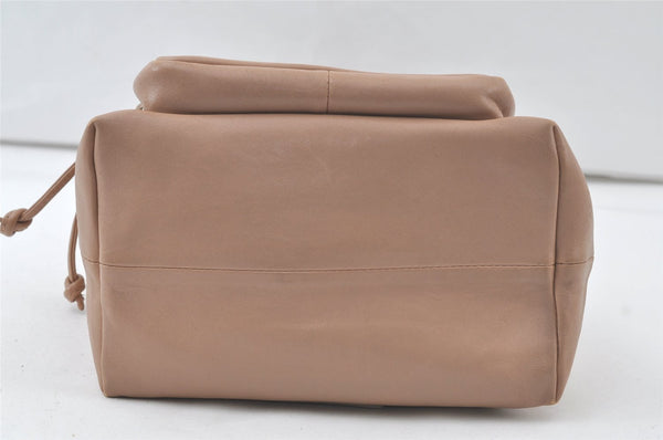 Authentic JIMMY CHOO Vintage Stella Star Studs Leather Backpack Pink Beige 7492K