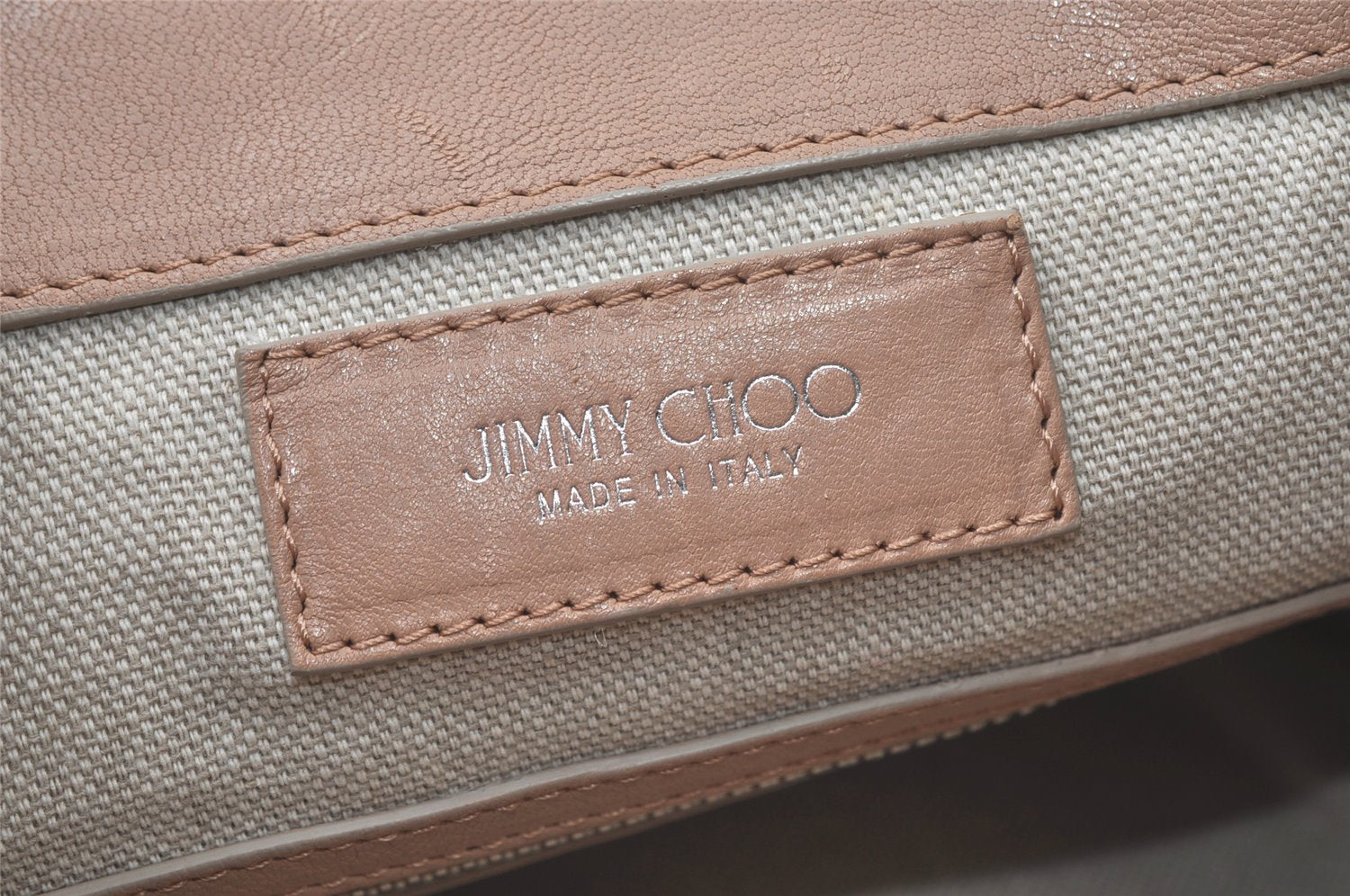 Authentic JIMMY CHOO Vintage Stella Star Studs Leather Backpack Pink Beige 7492K