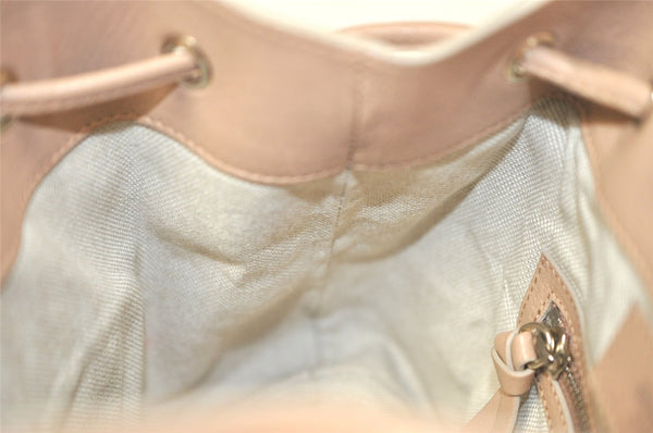 Authentic JIMMY CHOO Vintage Stella Star Studs Leather Backpack Pink Beige 7492K