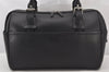 Authentic BURBERRY Vintage Leather Hand Boston Bag Black 7494K