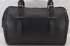 Authentic BURBERRY Vintage Leather Hand Boston Bag Black 7494K