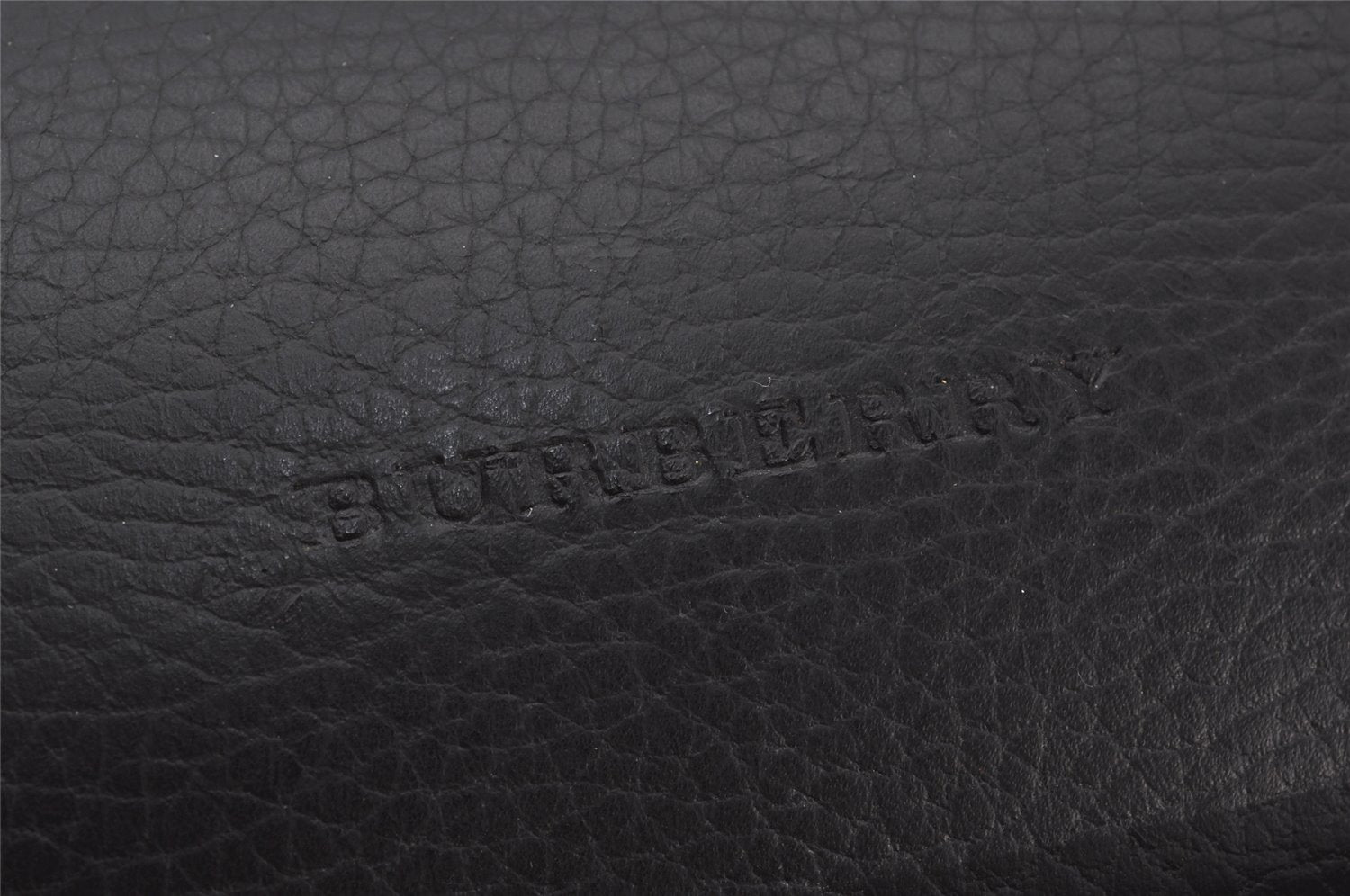 Authentic BURBERRY Vintage Leather Hand Boston Bag Black 7494K