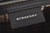 Authentic BURBERRY Vintage Leather Hand Boston Bag Black 7494K