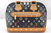 Auth Louis Vuitton Monogram Multicolor Alma PM Black Hand Bag M92646 LV 7495I