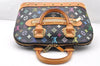 Auth Louis Vuitton Monogram Multicolor Alma PM Black Hand Bag M92646 LV 7495I