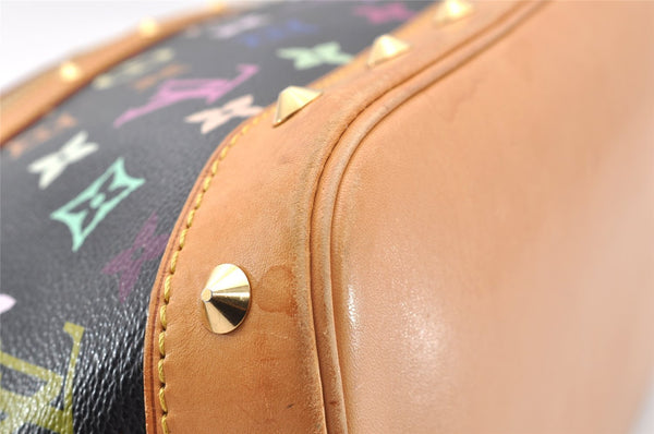Auth Louis Vuitton Monogram Multicolor Alma PM Black Hand Bag M92646 LV 7495I