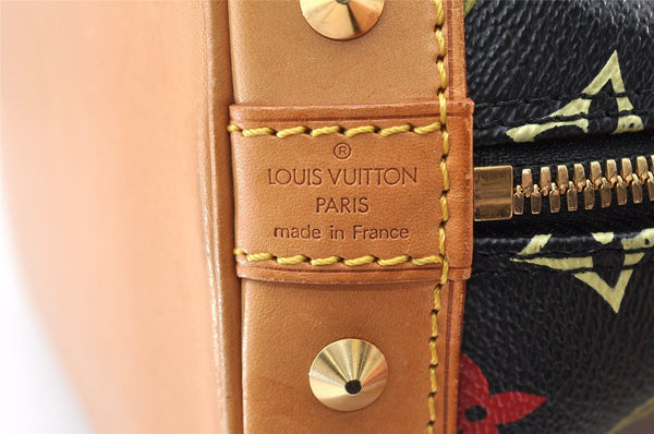 Auth Louis Vuitton Monogram Multicolor Alma PM Black Hand Bag M92646 LV 7495I