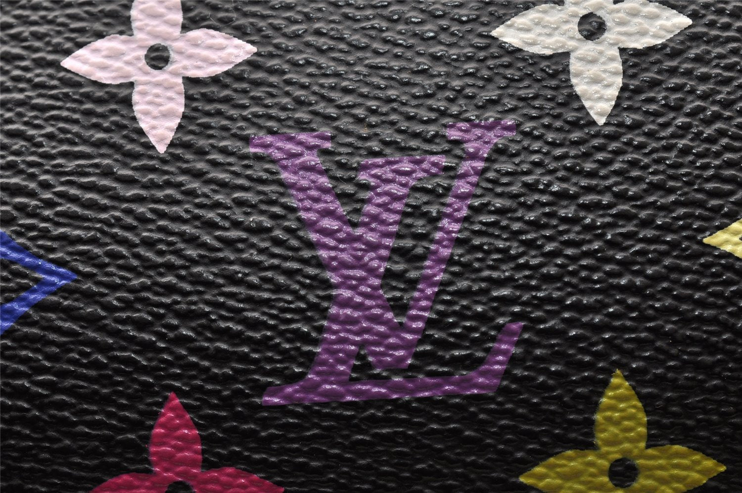 Auth Louis Vuitton Monogram Multicolor Alma PM Black Hand Bag M92646 LV 7495I