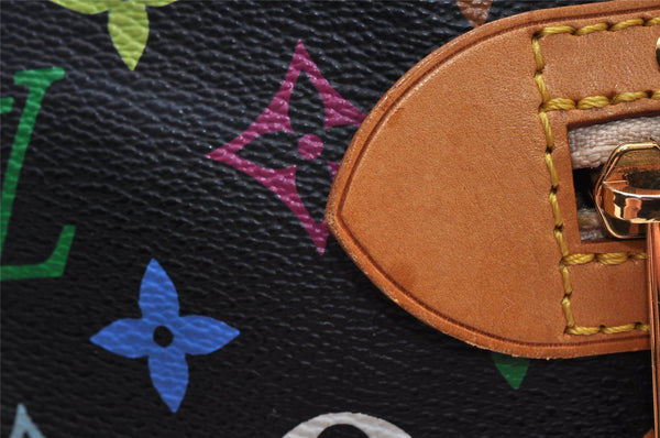 Auth Louis Vuitton Monogram Multicolor Alma PM Black Hand Bag M92646 LV 7495I