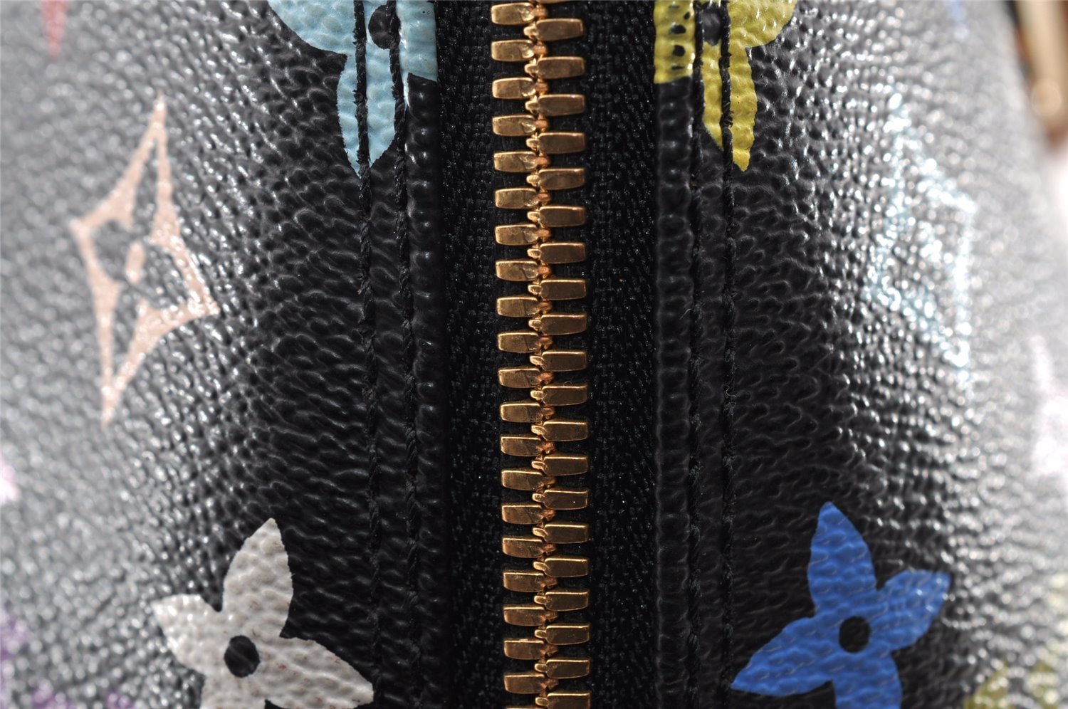 Auth Louis Vuitton Monogram Multicolor Alma PM Black Hand Bag M92646 LV 7495I