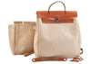 Authentic HERMES Her Bag Ado 2 In 1 2Way Backpack Canvas Leather White  7495K