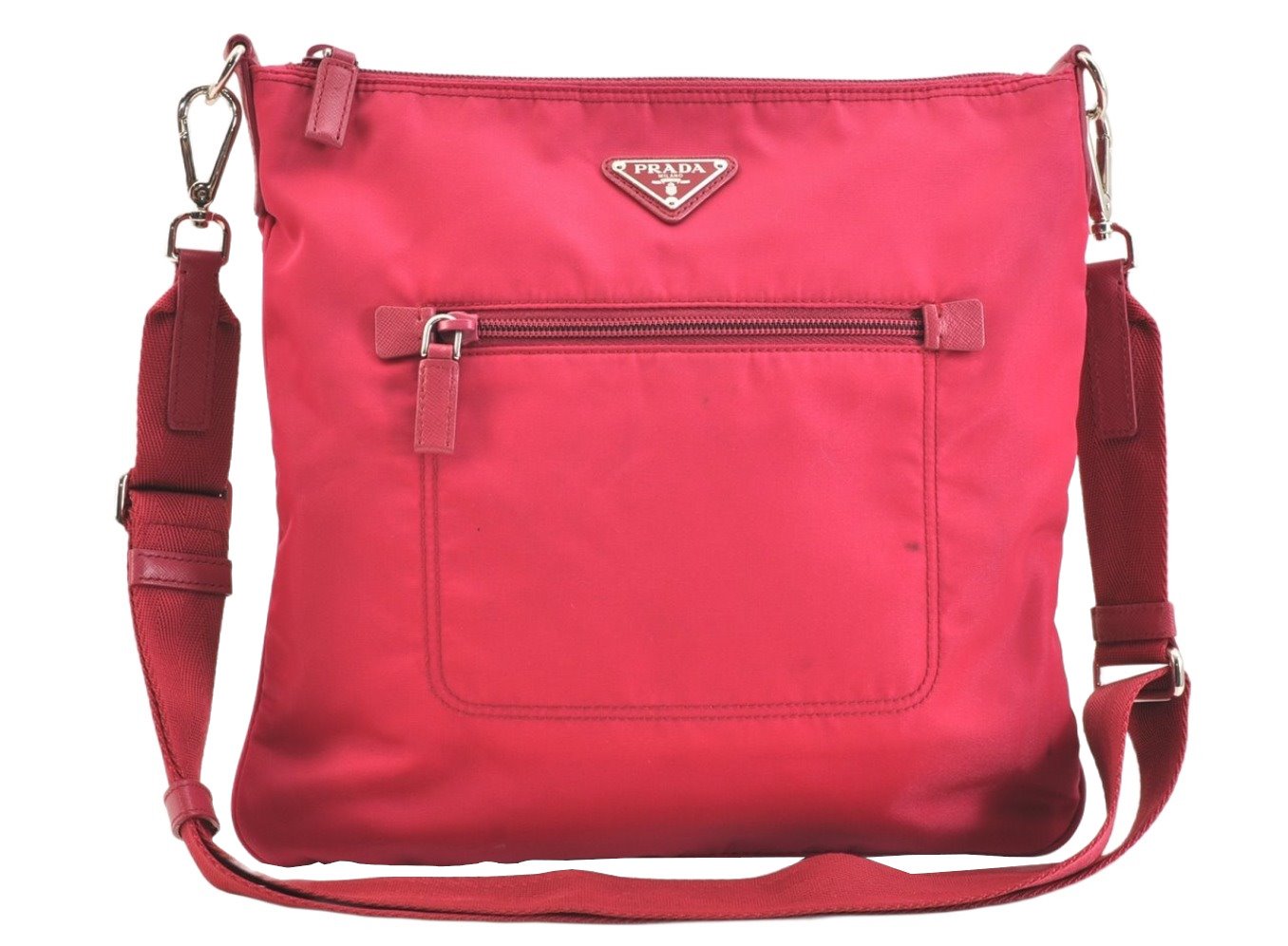 Authentic PRADA Nylon Tessuto Leather Shoulder Cross Body Bag Purse Pink 7497K