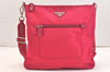 Authentic PRADA Nylon Tessuto Leather Shoulder Cross Body Bag Purse Pink 7497K