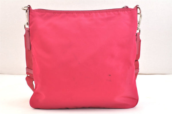 Authentic PRADA Nylon Tessuto Leather Shoulder Cross Body Bag Purse Pink 7497K