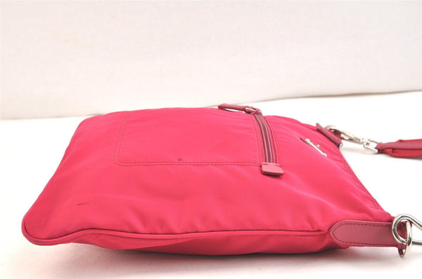 Authentic PRADA Nylon Tessuto Leather Shoulder Cross Body Bag Purse Pink 7497K