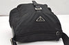 Authentic PRADA Nylon Tessuto Leather Shoulder Cross Body Bag Purse Black 7498K