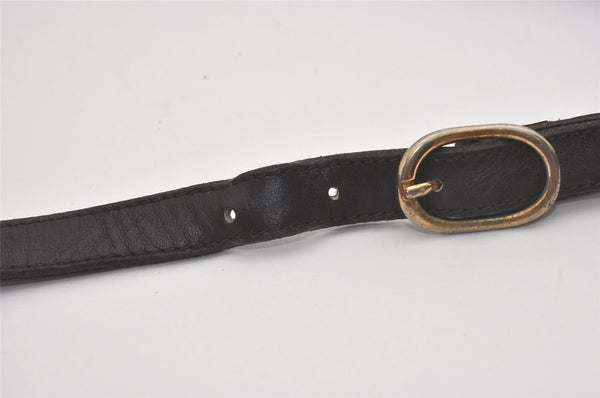 Authentic GUCCI Web Sherry Line Shoulder Cross Bag GG Canvas Leather Black 7499I