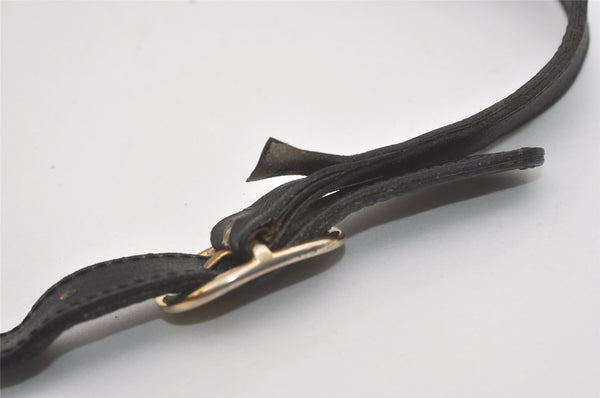 Authentic GUCCI Web Sherry Line Shoulder Cross Bag GG Canvas Leather Black 7499I