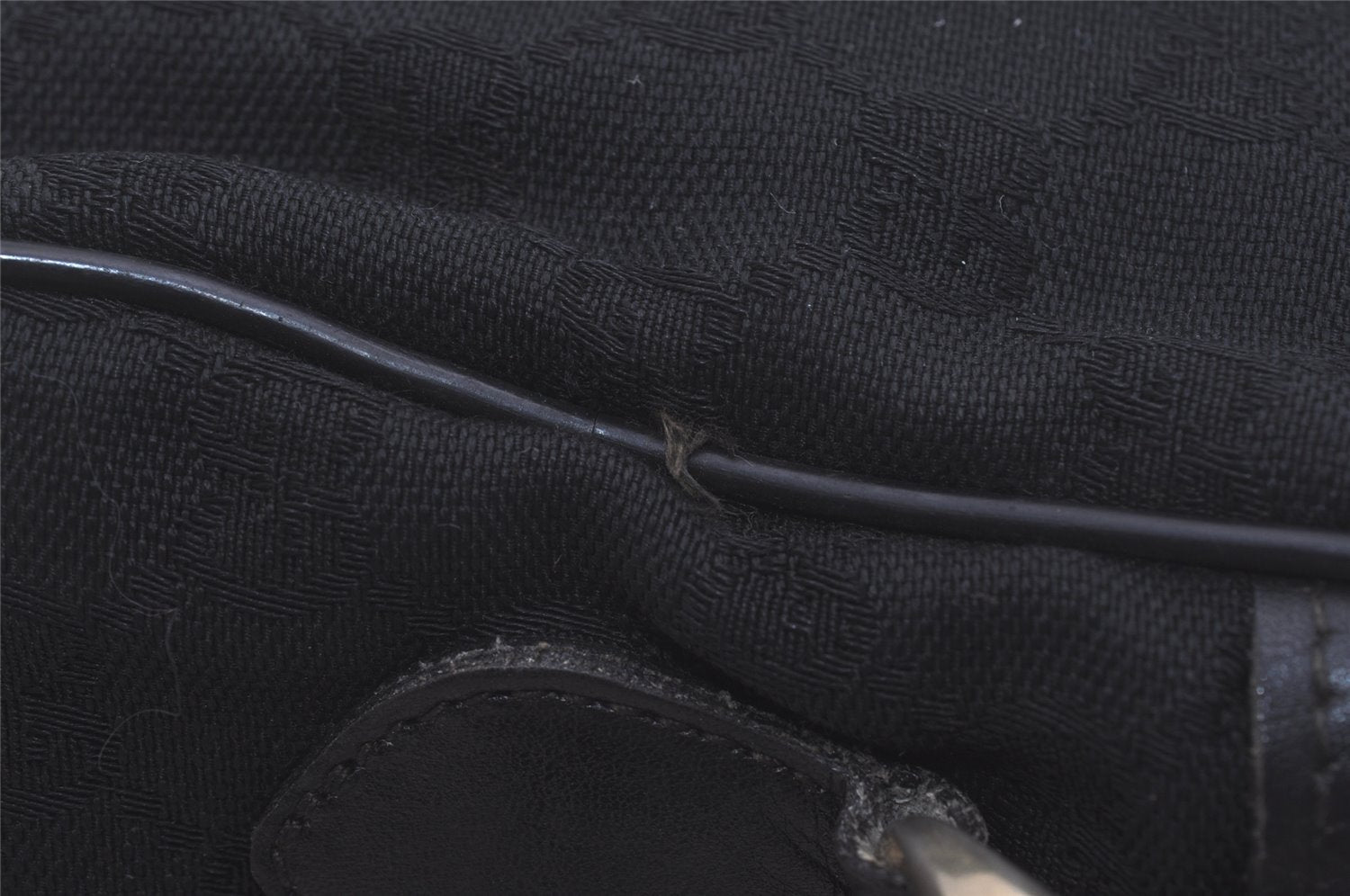 Authentic GUCCI Web Sherry Line Shoulder Cross Bag GG Canvas Leather Black 7499I