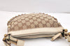 Auth GUCCI Sherry Line Studs Shoulder Bag GG Canvas Leather 144157 Brown 7499K