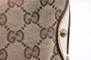 Auth GUCCI Sherry Line Studs Shoulder Bag GG Canvas Leather 144157 Brown 7499K