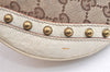 Auth GUCCI Sherry Line Studs Shoulder Bag GG Canvas Leather 144157 Brown 7499K