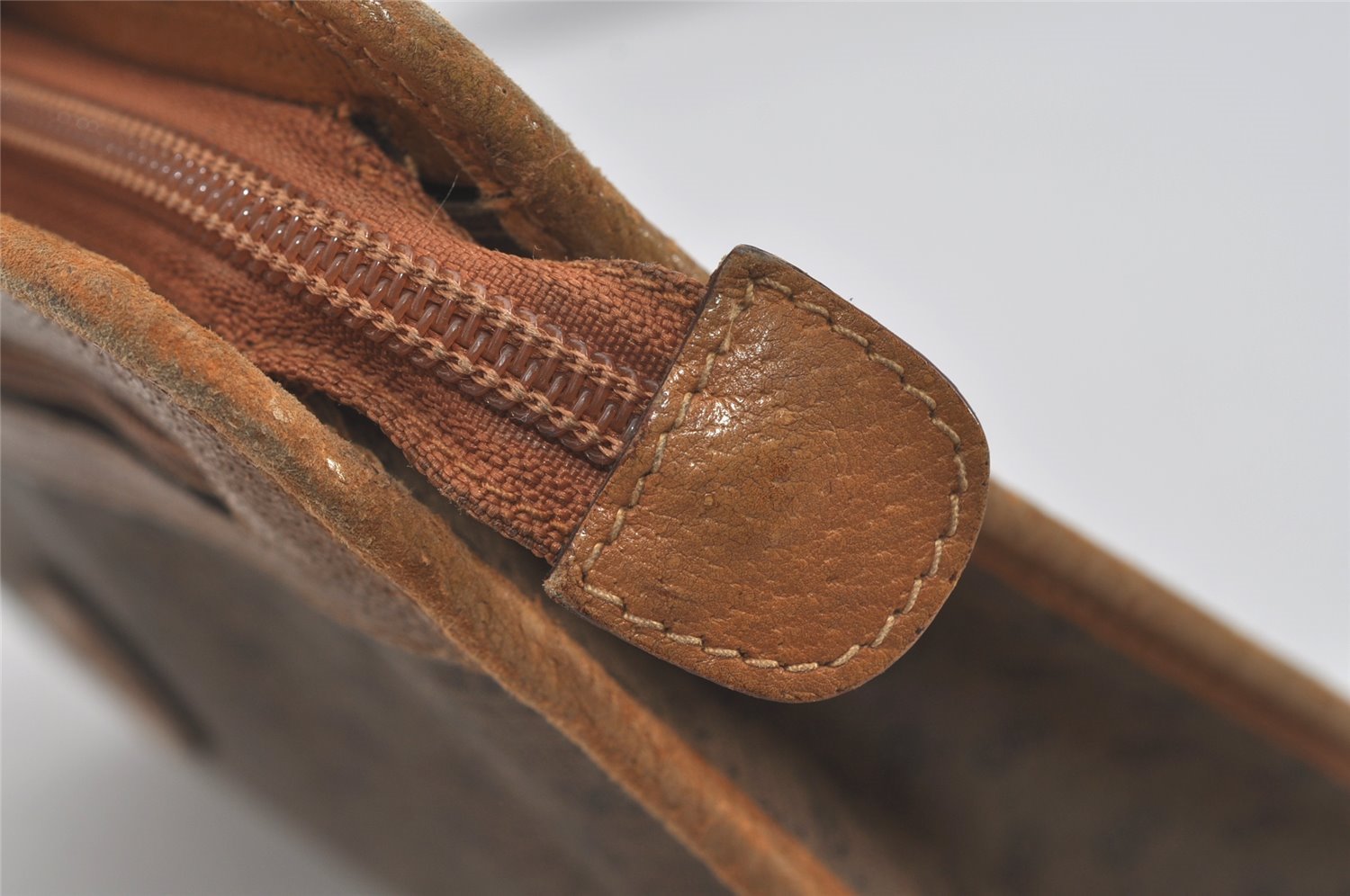 Authentic GUCCI Vintage Micro GG PVC Leather Clutch Hand Bag Purse Brown 7500I