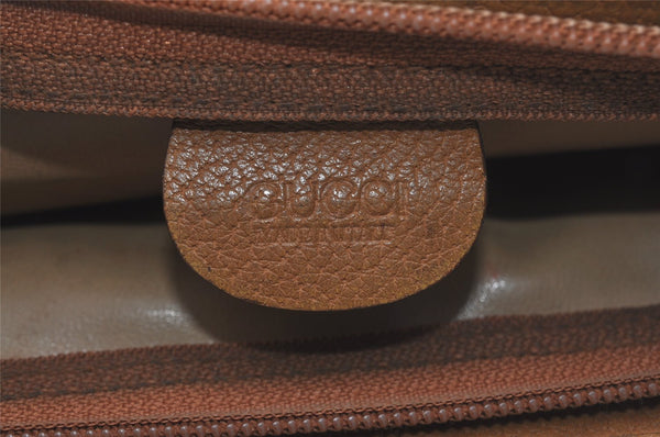 Authentic GUCCI Vintage Micro GG PVC Leather Clutch Hand Bag Purse Brown 7500I