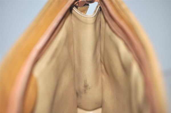 Authentic GUCCI Vintage Micro GG PVC Leather Clutch Hand Bag Purse Brown 7500I