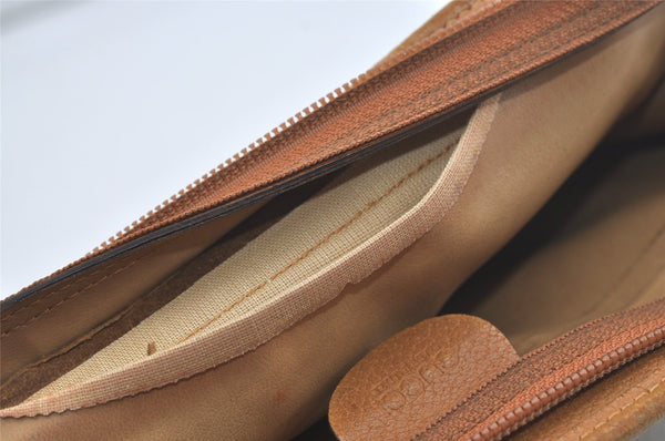 Authentic GUCCI Vintage Micro GG PVC Leather Clutch Hand Bag Purse Brown 7500I