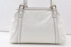 Authentic GUCCI Web Sherry Line Britt Tote Bag Leather 162094 White 7500K