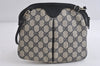 Authentic GUCCI Sherry Line Shoulder Cross Bag GG PVC Leather Navy Blue 7501I