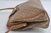 Authentic CELINE Macadam Blason Shoulder Cross Body Bag PVC Leather Beige 7502I