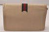 Authentic GUCCI Web Sherry Line Shoulder Bag Purse Leather White 7502J