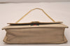 Authentic GUCCI Web Sherry Line Shoulder Bag Purse Leather White 7502J