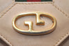 Authentic GUCCI Web Sherry Line Shoulder Bag Purse Leather White 7502J