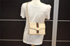 Authentic GUCCI Web Sherry Line Shoulder Bag Purse Leather White 7502J