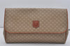 Authentic CELINE Macadam Blason Pattern Clutch Hand Bag PVC Leather Beige 7503I