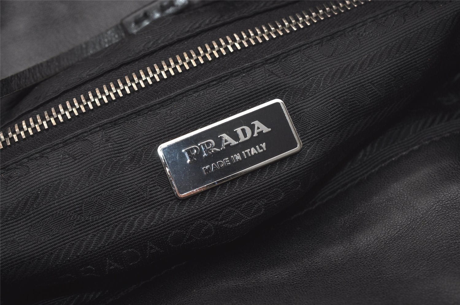 Authentic PRADA Vintage Nylon Tessuto Leather Shoulder Hand Bag Black 7504I