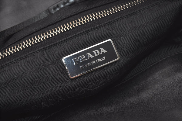 Authentic PRADA Vintage Nylon Tessuto Leather Shoulder Hand Bag Black 7504I