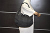 Authentic PRADA Vintage Nylon Tessuto Leather Shoulder Hand Bag Black 7504I