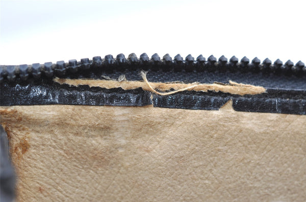 Authentic GUCCI Micro GG Canvas Leather Clutch Hand Bag Purse Black 7505I