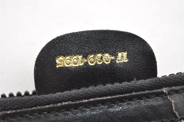 Authentic GUCCI Micro GG Canvas Leather Clutch Hand Bag Purse Black 7505I