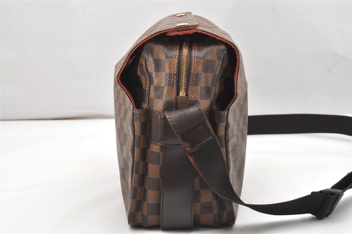 Authentic Louis Vuitton Damier Naviglio Shoulder Cross Body Bag N45255 LV 7509K