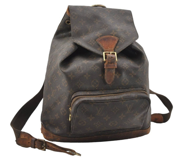 Authentic Louis Vuitton Monogram Montsouris GM Backpack M51135 LV Junk 7510I